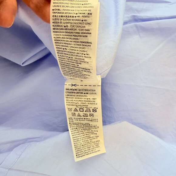 NWT GAP Blue & White Stripe Tiered Midi Cotton Skirt Lined with Pockets 14 - Picture 8 of 14